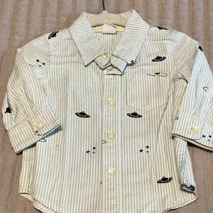 GAP Blue and White Striped Baby Shirt